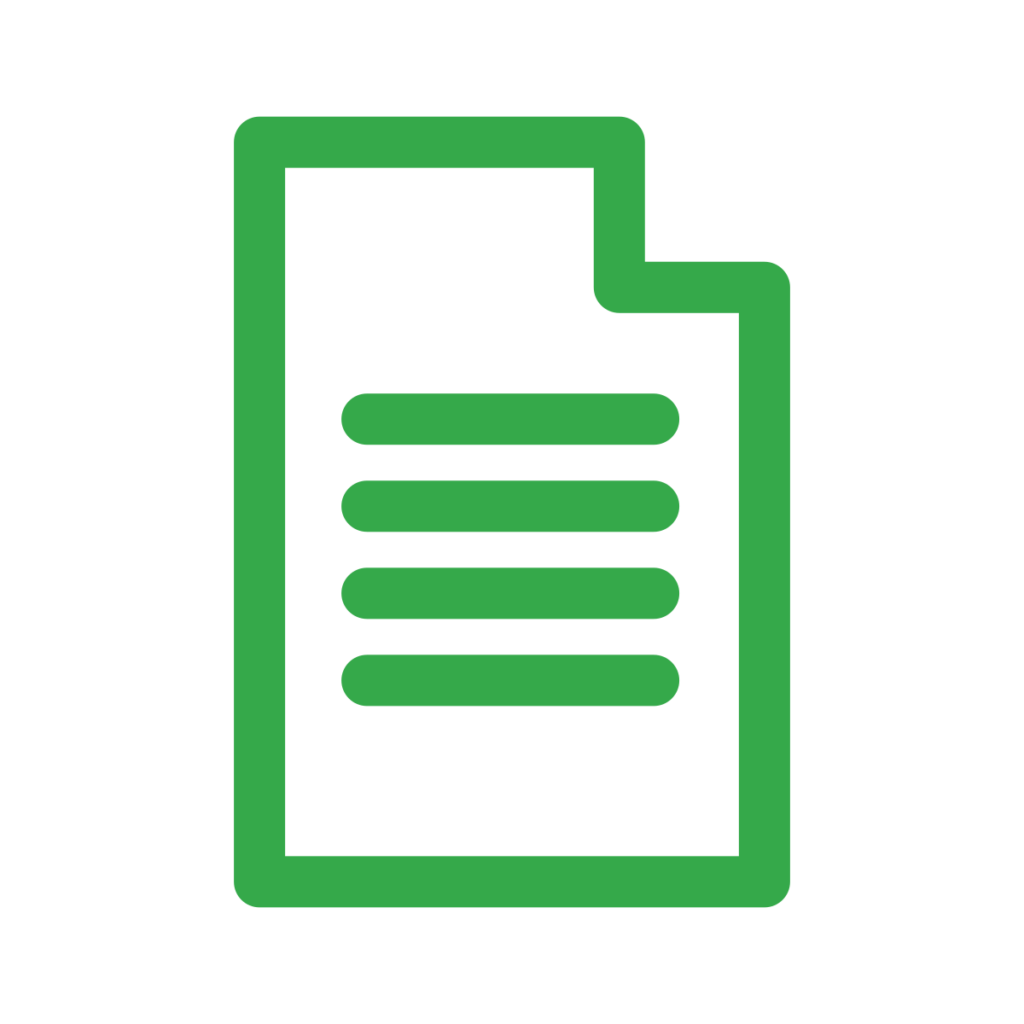 green icon of a documnet